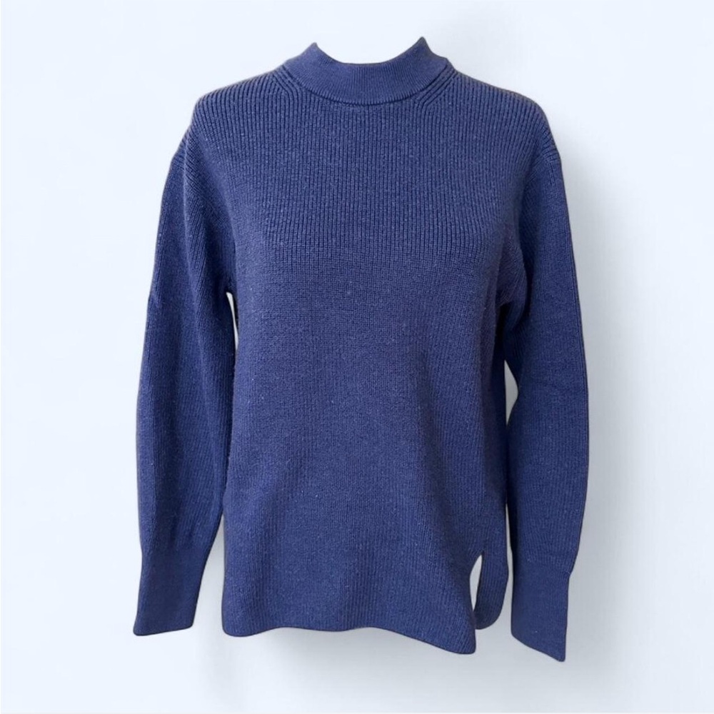 Lululemon blue merino wool blend ribbed crewneck sweater size 2